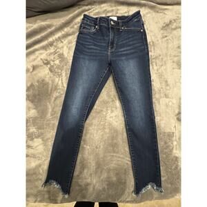 KanCan Women's Skinny Slim Blue Medium Wash Jeans Stretch Frayed - size 3/25